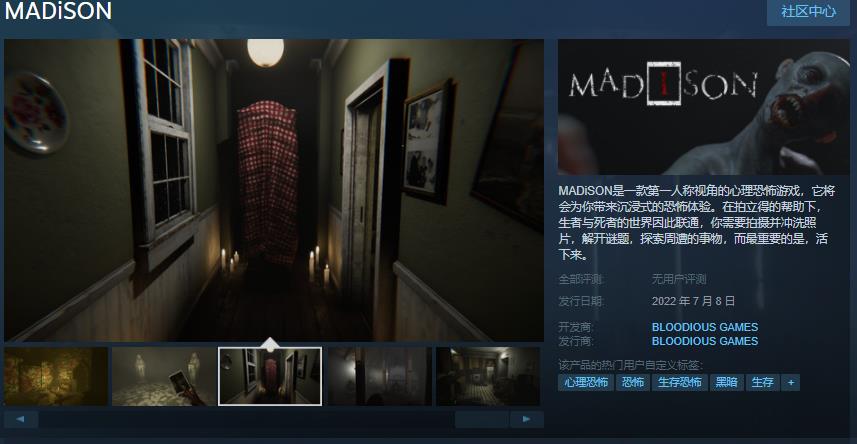 心理恐怖游戏《MADiSON》再度延期 第一人称视角带来全新的沉浸式恐怖体验