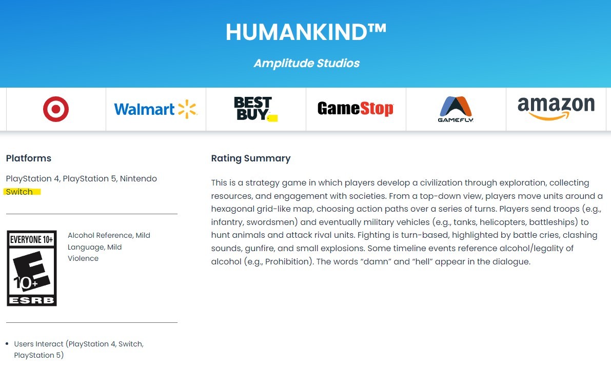 《人类》将于11月登陆PS和Xbox 将推出任天堂版