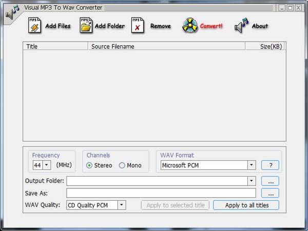 Visual MP3 To WAV Converter1.3