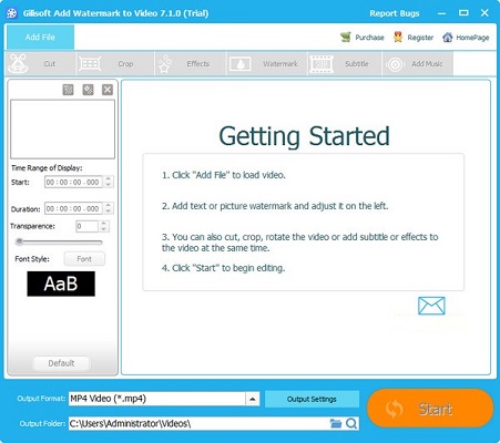 Gilisoft Add Watermakt to Video7.1