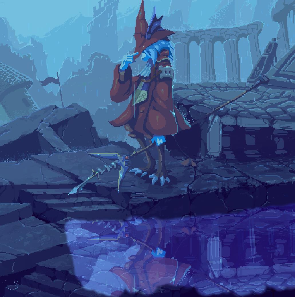 《Wallpaper Engine》最终幻想9雨中的芙莱娅像素风动态壁纸