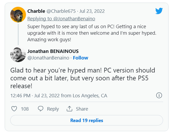 《最后的生还者1：重制版》PS5之后将很快登陆PC