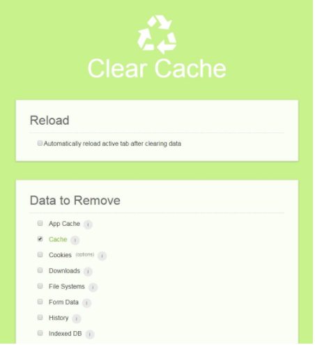 Clear Cache