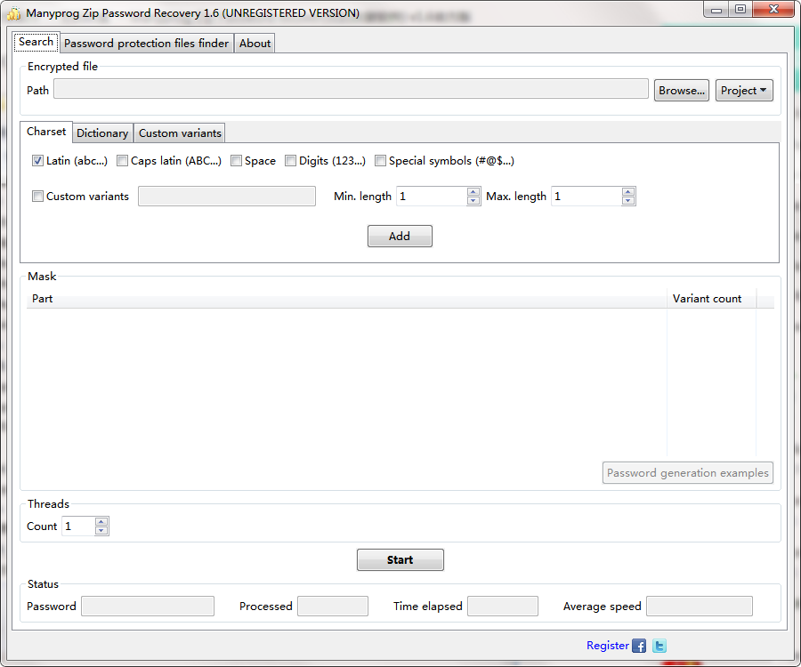 Manyprog Zip Password recover