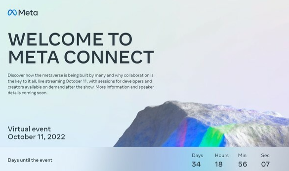 Meta公布10月11日举办Meta Connect支布会 多款元宇宙新品或支布