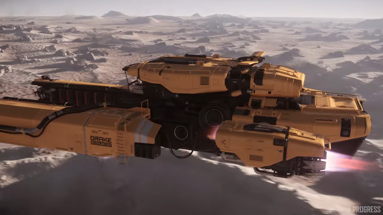 《星际公民》秃鹫船新视频 展示打捞玩法！只需要买一个灰猫多功能工具，等货舱装满了，需要另一个人负责将它们取出来并在货舱中手动堆叠。