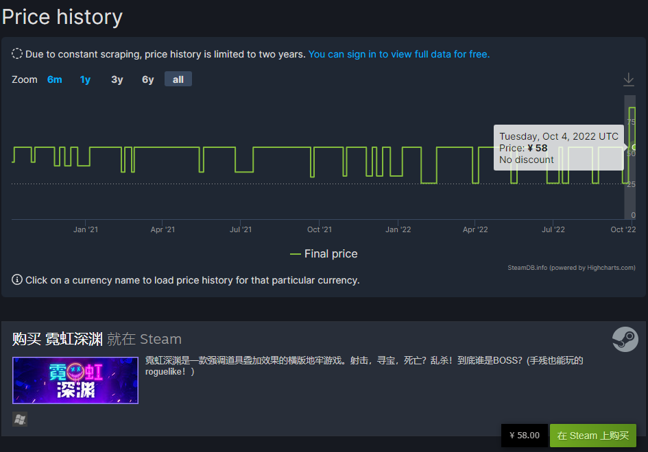 《霓虹深渊》Steam国区售价下调 恢复至涨价前58元 二次世界 第2张