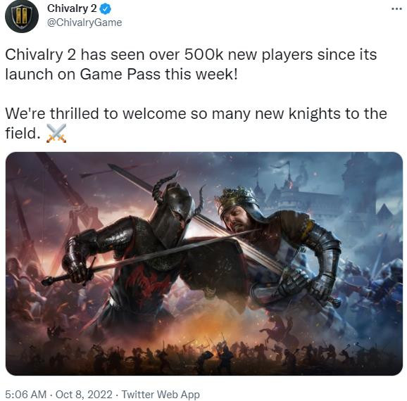 《骑士精神2》加入XGP首周获超50万新用户 官方发文感谢玩家支持