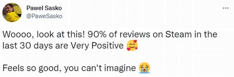 《赛博朋克2077》近一个月Steam评价90%好评 总监喜极而泣