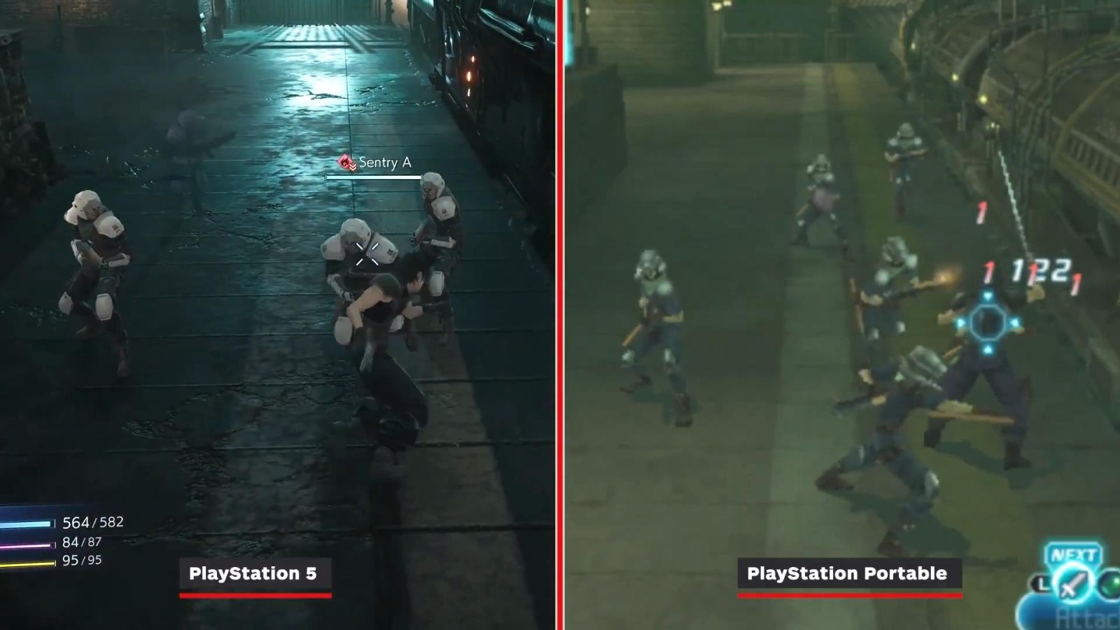 《最终幻想7：核心危机 再融合》PS5版与原版对比 画面提升