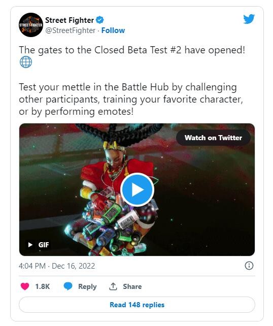 《街头霸王6》第二次封闭Beta测试现已开始