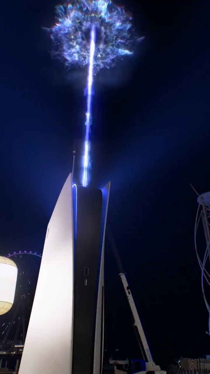 打开异世界大门！巨型PS5降落迪拜 喷射蓝色光柱 二次世界 第10张