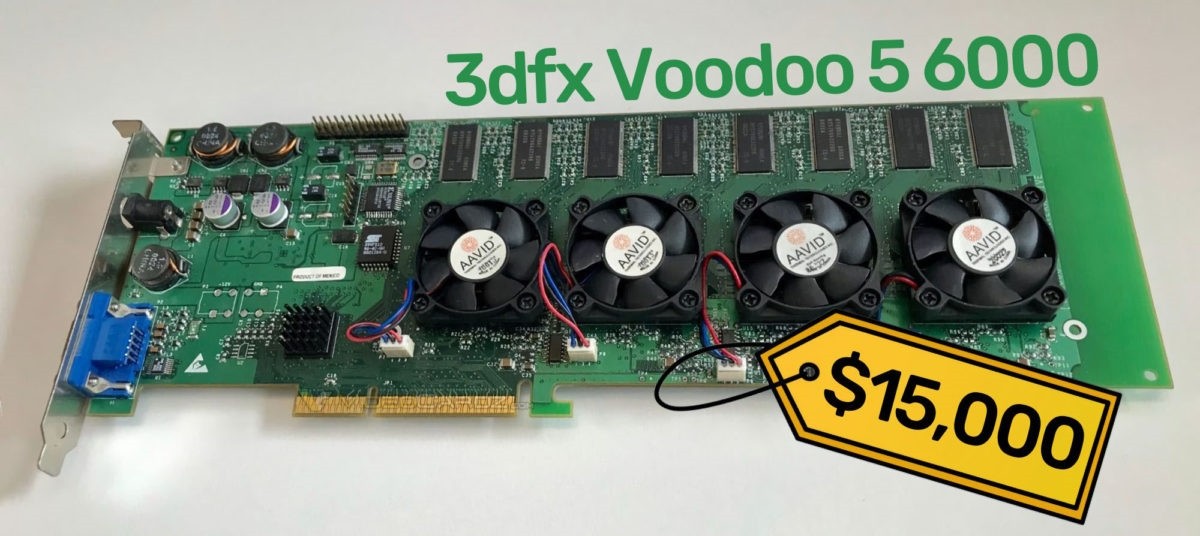 3dfx Voodoo5 6000卖出10万元！23年前的传奇四芯神卡