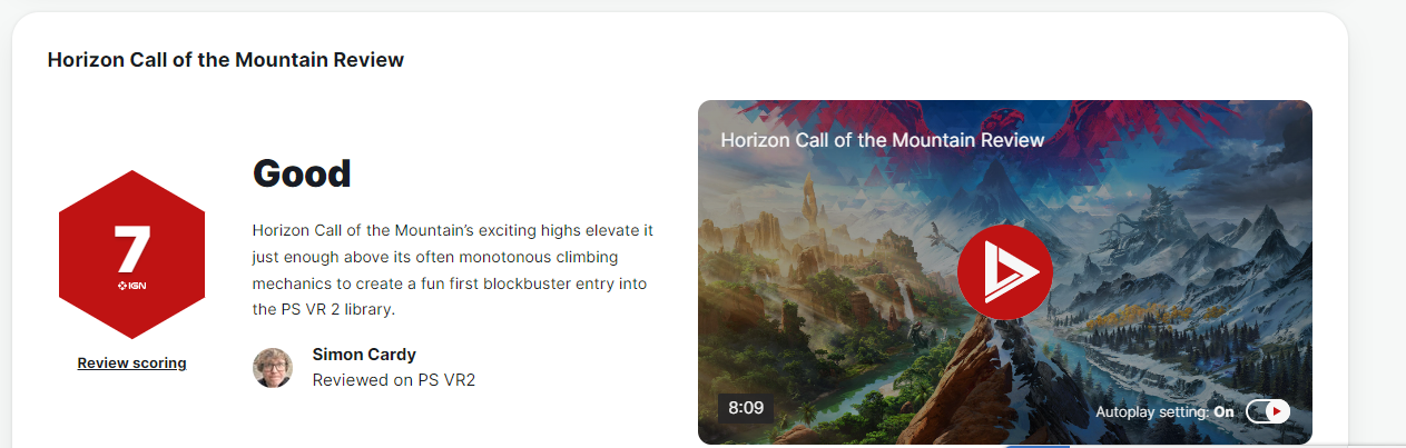 《天仄线：山之吸唤》IGN M站评分出炉  借出有错