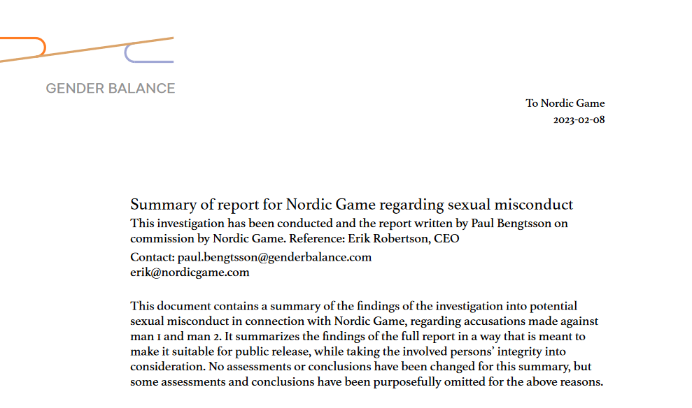 北欧游戏展被员工指控 调查结果：或违反《反歧视法》 二次世界 第3张