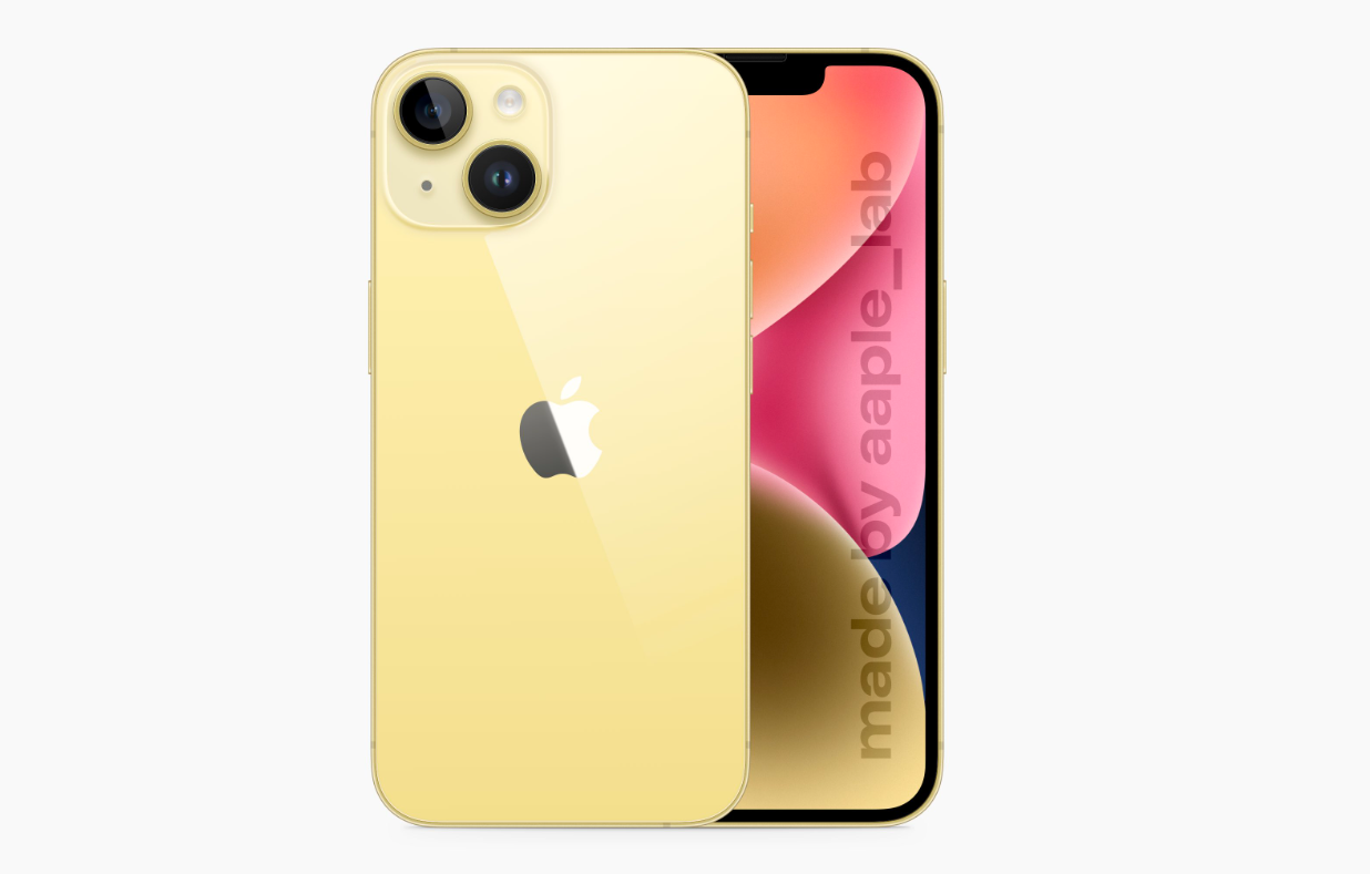 苹果或将推出黄色iPhone14 最新外观渲染图已经出炉