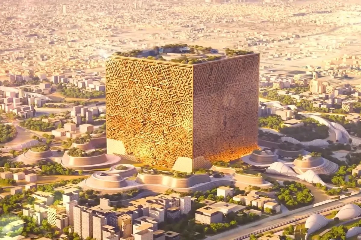 沙特首都将建宏伟”神迹“ 巨大方块内矗立神似巴比伦塔