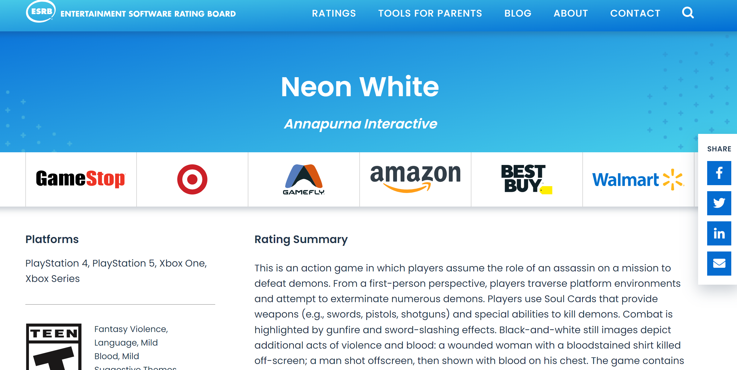 虽未官宣 第一人称射击《Neon White》Xbox版已通过评级 