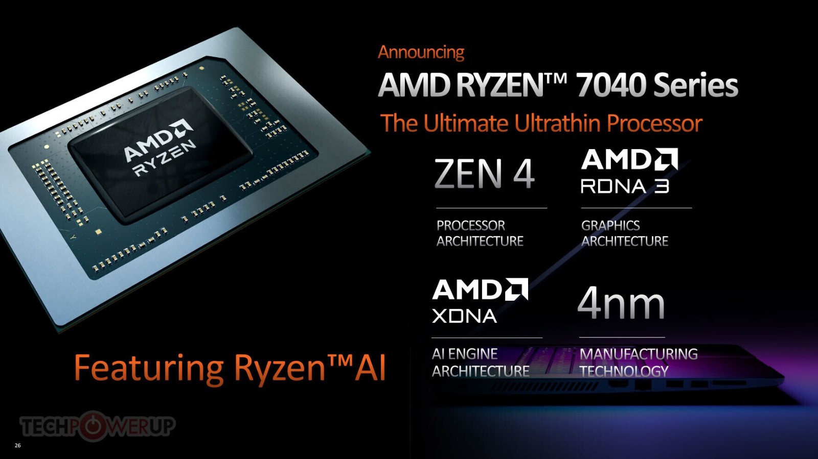 AMD将钝龙7040HS系列挪动CPU推延到4月上市