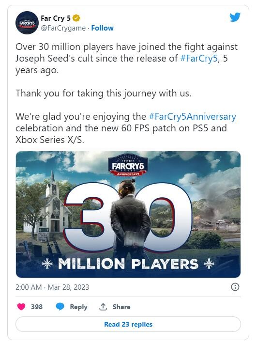 育碧《孤岛惊魂5》玩家数量突破3000万 二次世界 第3张