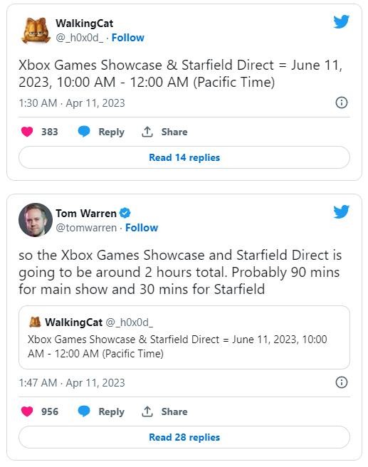 网传Xbox游戏展示会和《星空》直面会将持续2小时