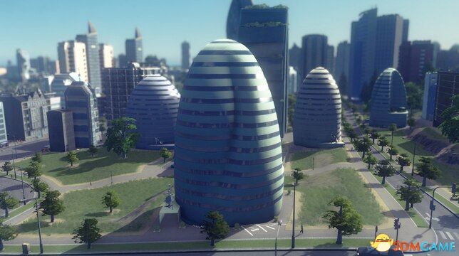 《城市：天际线》未来派3x3绿色公寓MOD