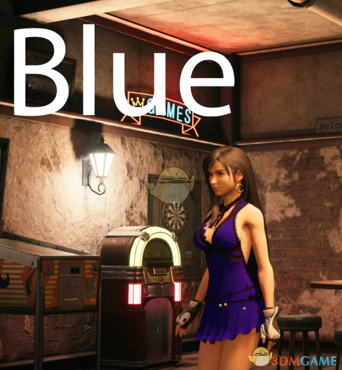 《最终幻想7：重制版》穿蓝色连衣裙的无内蒂法MOD