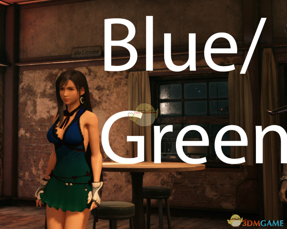 《最终幻想7：重制版》穿青绿色连衣裙的无内蒂法MOD