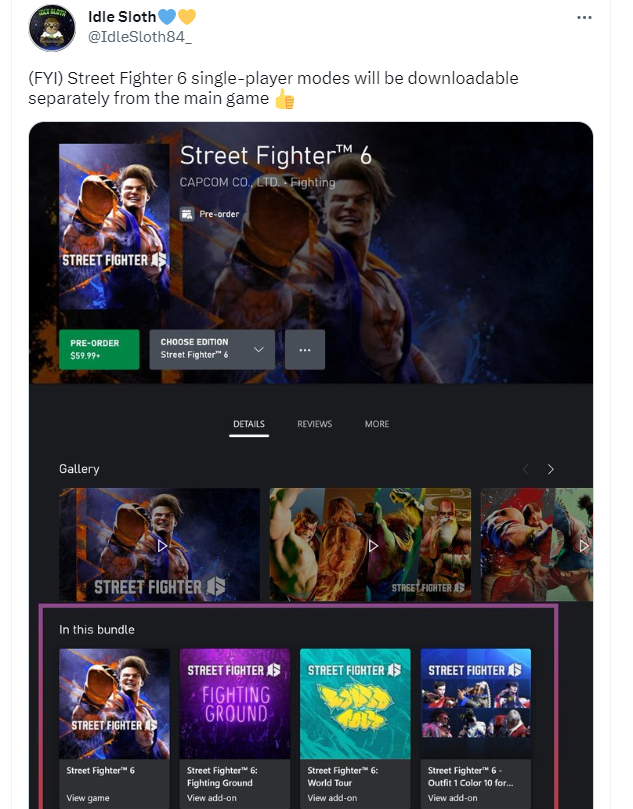 《街头霸王6》单人游戏模式或可与主要模式分开下载 二次世界 第2张
