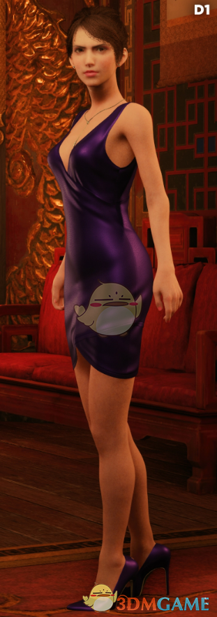 《最终幻想7：重制版》紫色晚礼裙深红指甲的杰西MOD