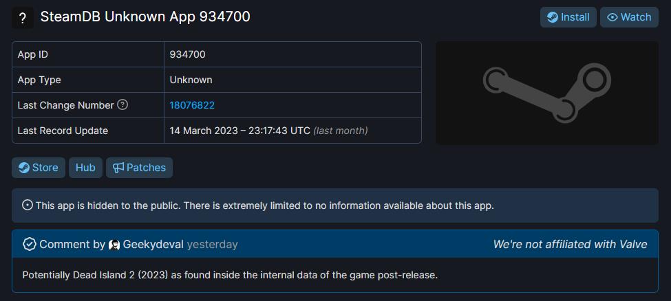 配置文件发现端倪 《死亡岛2》或还将登陆Steam 二次世界 第2张