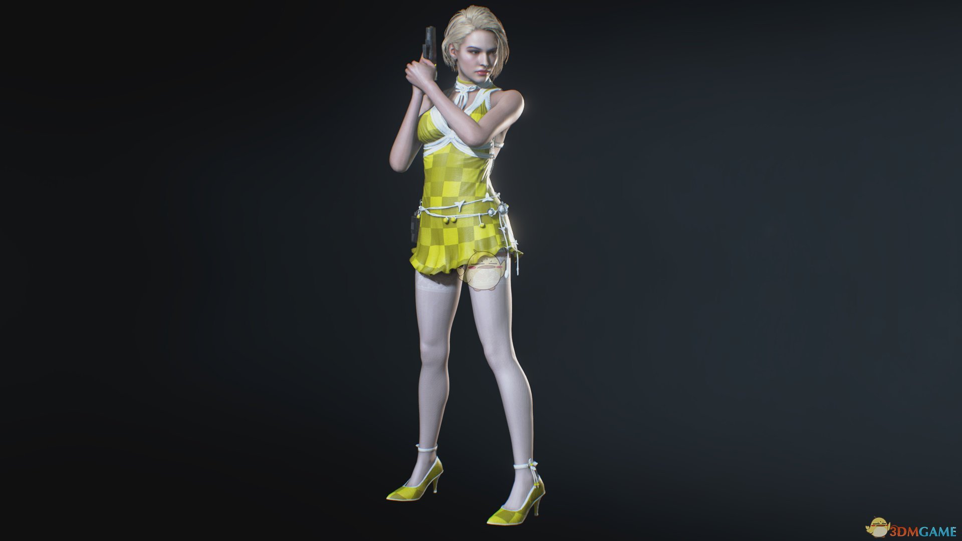 《生化危机3：重制版》黄色格子白丝吊带裙MOD