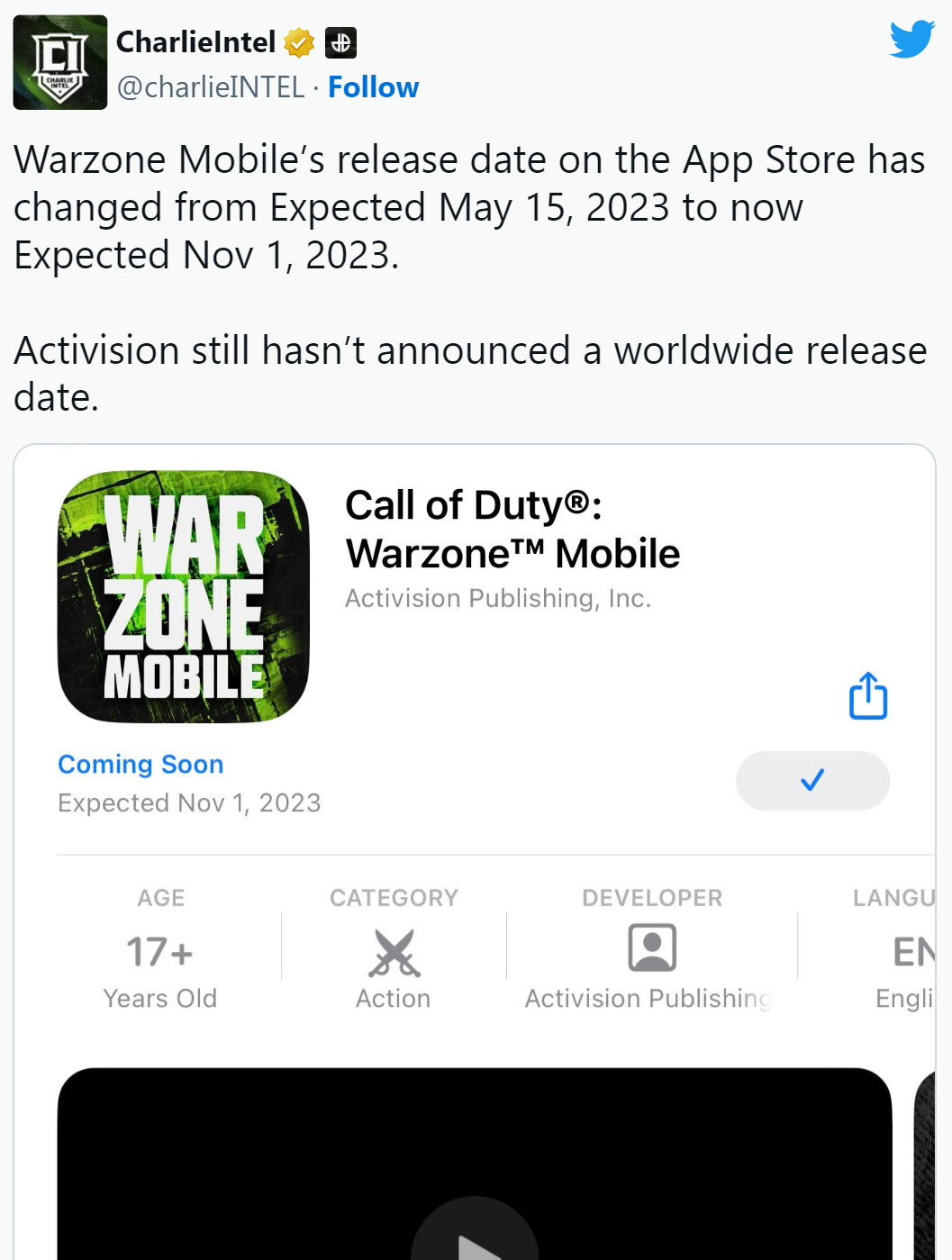 《使命召唤：战区手游》似乎延期了 但仍在今年发售