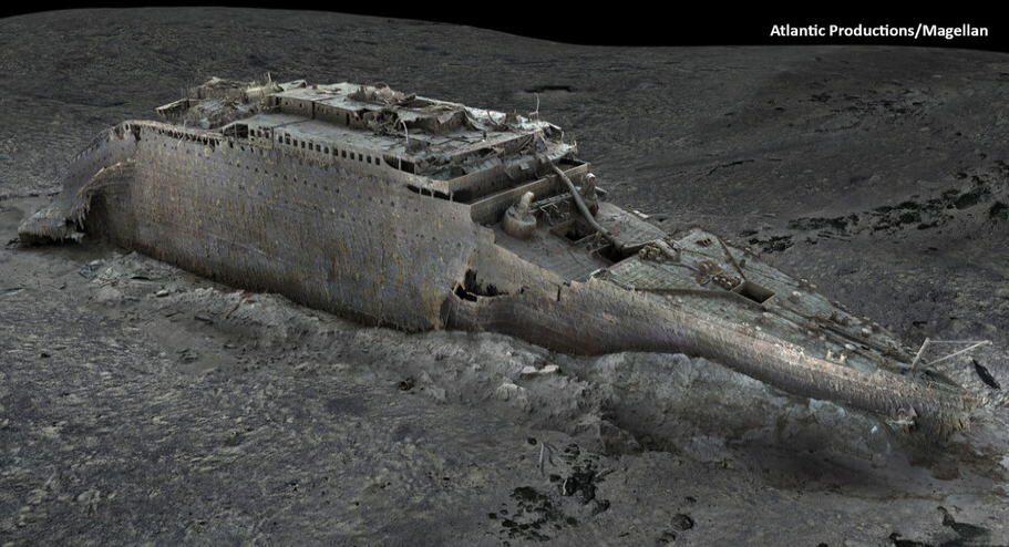 世界尾例泰坦僧克号3D齐景扫描图像完成 探究沉船新支现