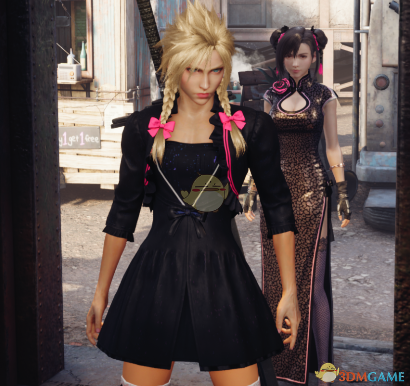 《最终幻想7：重制版》穿日式黑色校裙和高跟鞋的克劳德合集MOD