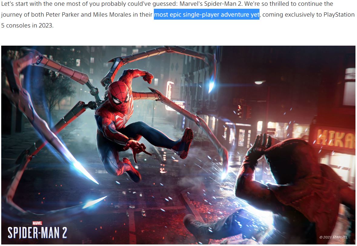 Insomniac确认《漫威蜘蛛侠2》不是威蜘合作游戏