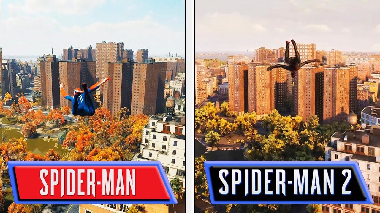 《漫威蜘蛛侠2》与《漫威蜘蛛侠：重制版》对比 画面提升