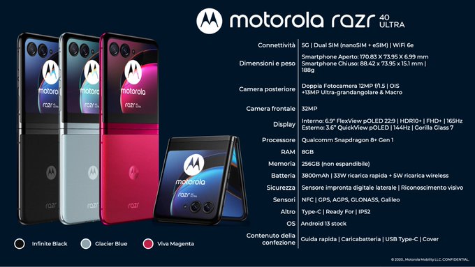 摩托罗拉新Razr折叠屏手机规格泄露：配备晓龙8+
