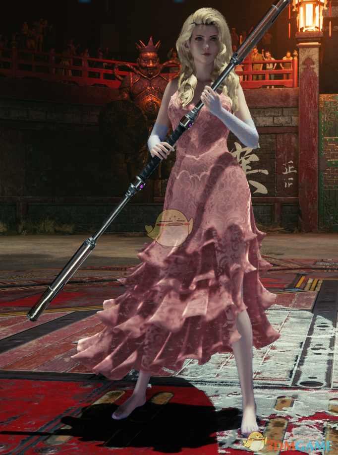 《最终幻想7：重制版》穿丝袜爱丽丝的无袖真红色婚纱长裙合集MOD