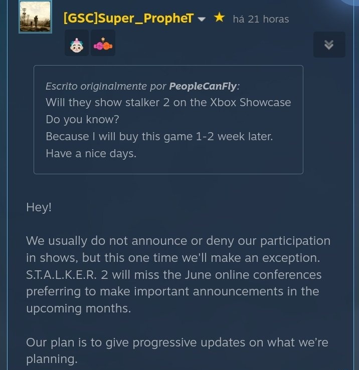 《潜行者2》确认不参加6月的参加Xbox发布会
