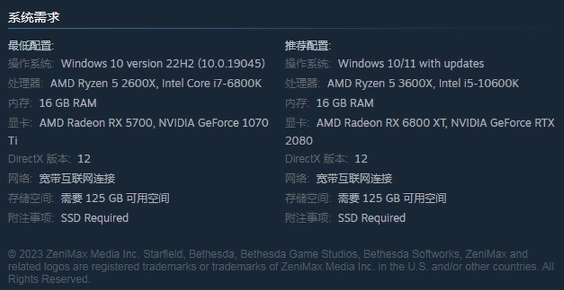 《星空》预购开启标准版售298元 PC配置需求公布