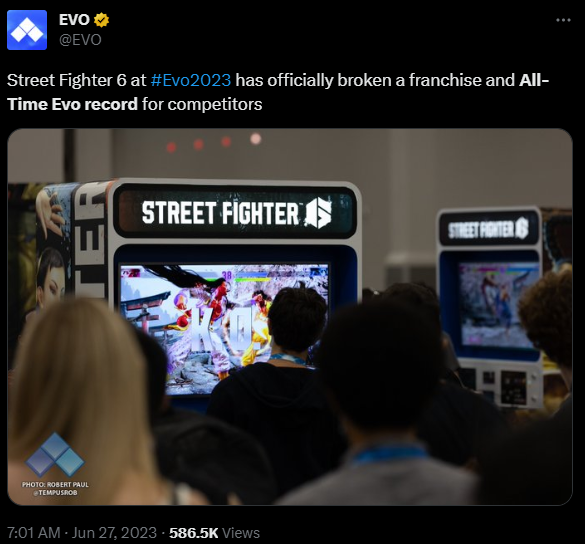 格斗大赛EVO官方宣布《街霸6》注册选手创历史记录 大幅超过5代