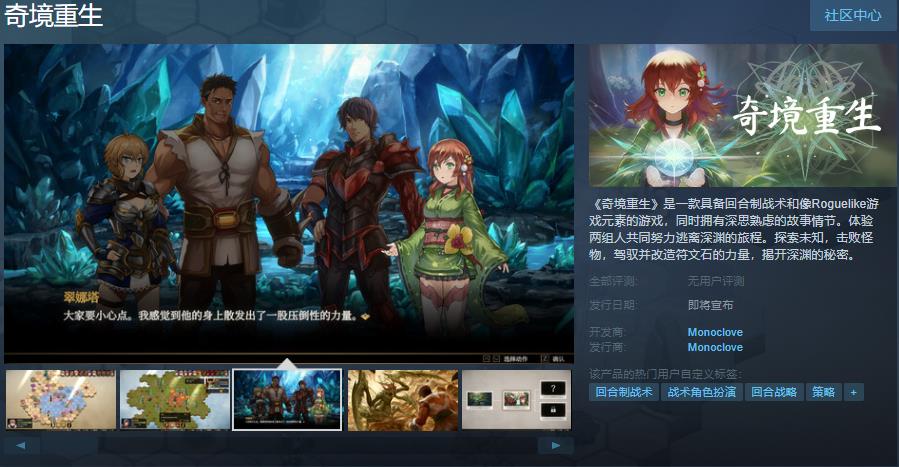 肉鸽游戏《奇境重生》Steam页面上线 支持简体中文