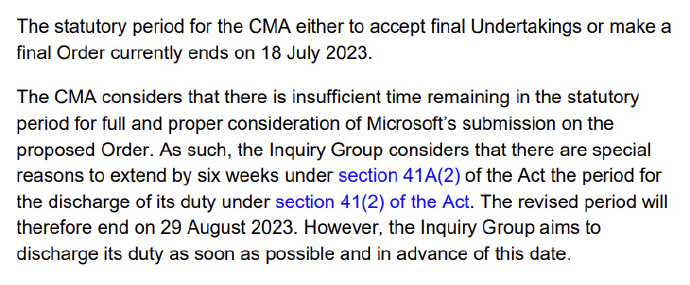 CMA将微软收购动视暴雪的最终决定推迟至8月29日