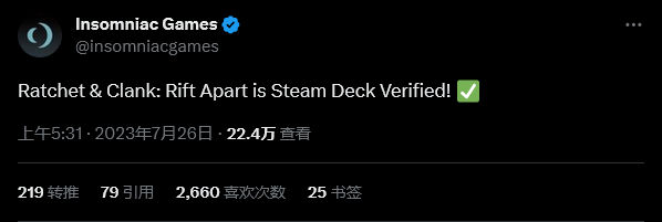 怪异！叮当《瑞奇与叮当：分说》PC获Steam Deck认证