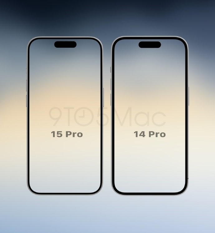 iPhone15正面渲染图曝光 与历代苹果手机对比边框爆窄
