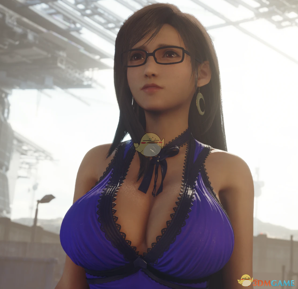 《最终幻想7：重制版》更有曲线的定制抖动戴眼镜的紫色连衣裙蒂法MOD
