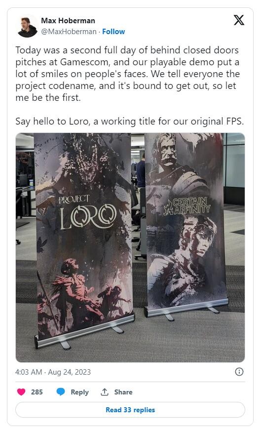Certain Affinity正在开发的新作名为《Loro》