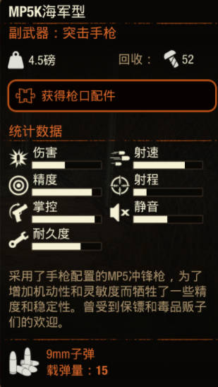 《腐烂国度2》武器 MP5K海军型怎么样