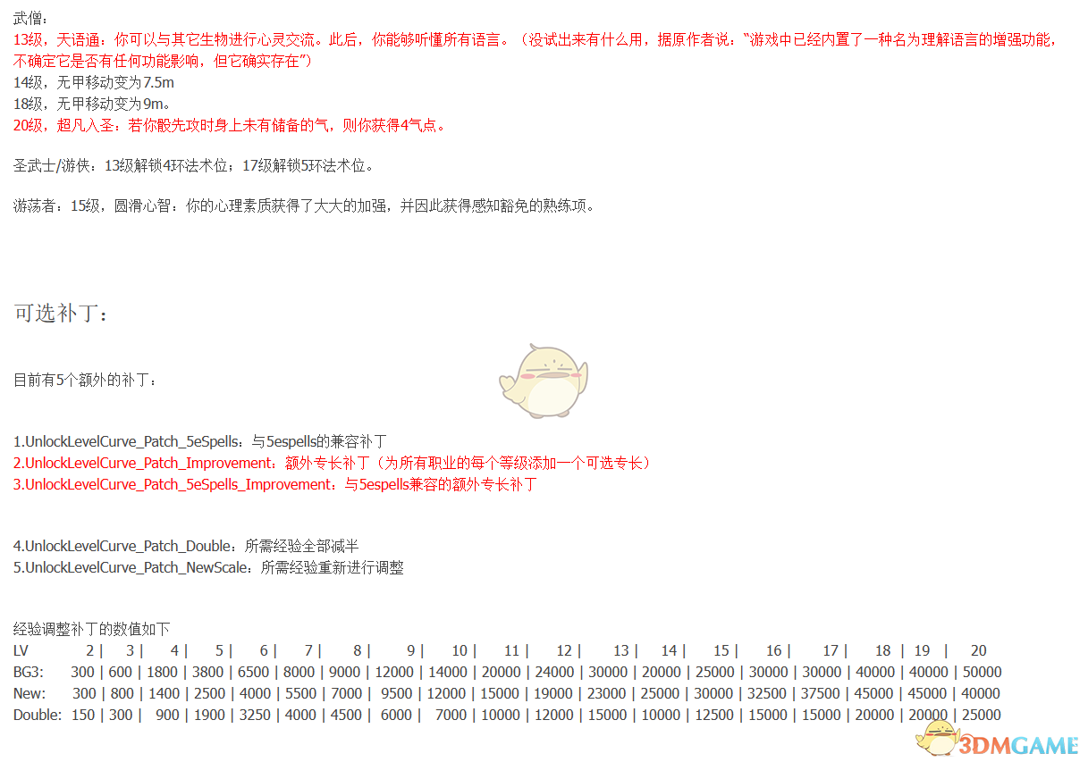 《博德之门3》解锁20级上限MOD